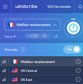 Windscribe France server